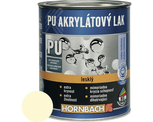 PU akrylátový lak na vodnej báze Hornbach svetlá slonová kosť lesklý 750 ml