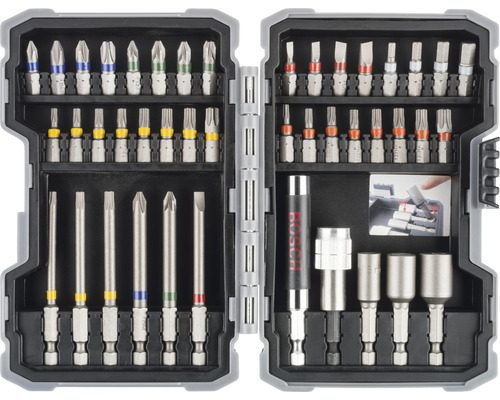 Sada bitov s rôznymi skrutkovacími bitmi v úložnom boxe