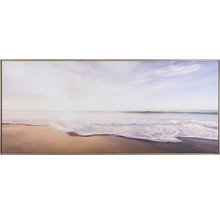 Nástenný obraz v ráme s motívom pláže.