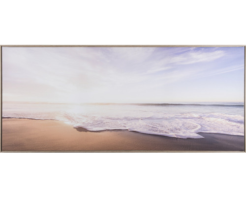 Nástenný obraz v ráme s motívom pláže.