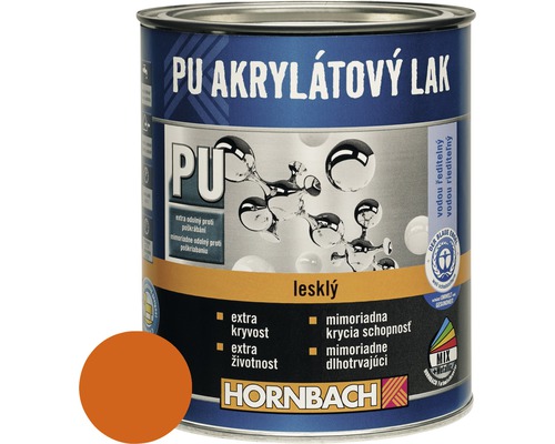 PU akrylátový lak na vodnej báze Hornbach indesit oranžová lesklý 750 ml