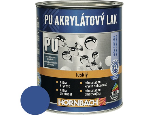 PU akrylátový lak na vodnej báze Hornbach enciánová modrá lesklý 375 ml-0