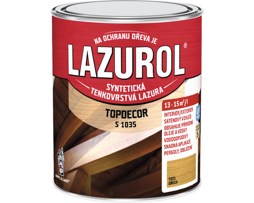 Lazúra na drevo Lazurol Topdecor S1035 T21 orech 0,75 l Lazulol Topdecor tenkovrstvá lazúra na drevo pre interiér a exteriér