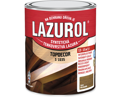 Lazúra na drevo Lazurol Topdecor S1035 T22 palisander 0,75 l Lazurol tenkovrstvá lazúra v plechovke pre interiéry a exteriéry