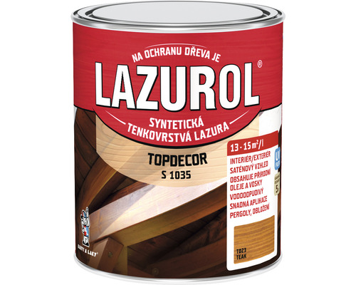 Lazúra na drevo Lazurol Topdecor S1035 T23 teak 0,75 l Lazurol Topdecor S 1035 tenkovrstvá lazúra na drevo