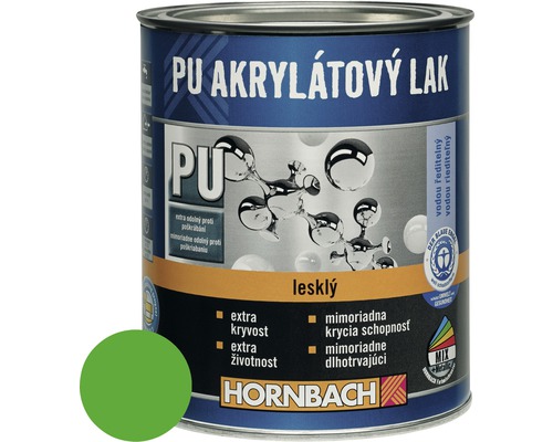 PU akrylátový lak na vodnej báze Hornbach zelená lesklý 750 ml