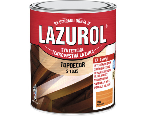 Lazúra na drevo Lazurol Topdecor S1035 T80 mahagón 0,75 l Lazulol Topdecor S 1035 tenkovrstvá lazúra na drevo v odtieni mahagón v plechovke