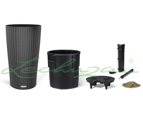 Kvetináč so zavlažovacím systémom a príslušenstvom
