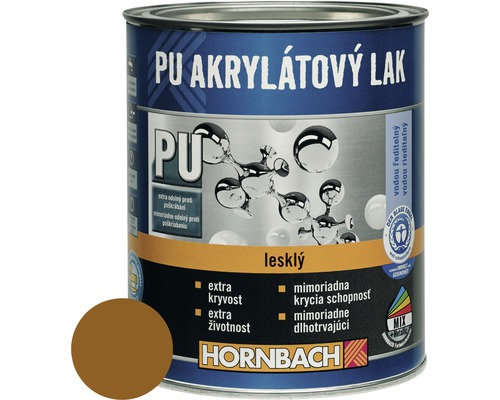 PU akrylátový lak na vodnej báze Hornbach ílová hnedá lesklý 375 ml PU akrylátový lak v plechovke