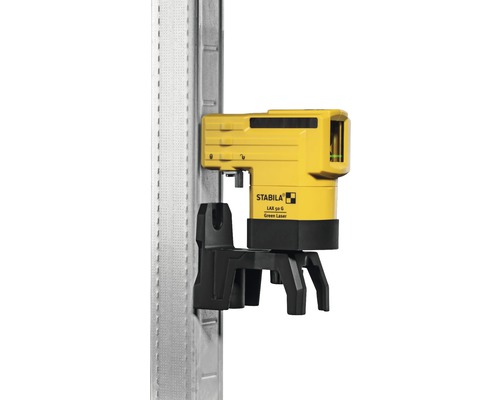 Krížový čiarový laser Stabila LAX 50 G s držiakom pripevneným k profilu