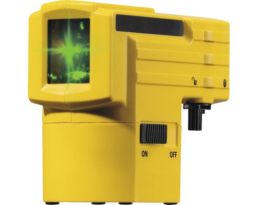Žltý čiarový laser pre použitie na stavbách.