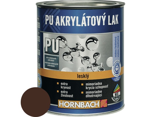 PU akrylátový lak na vodnej báze Hornbach čokoládovo hnedá lesklý 750 ml