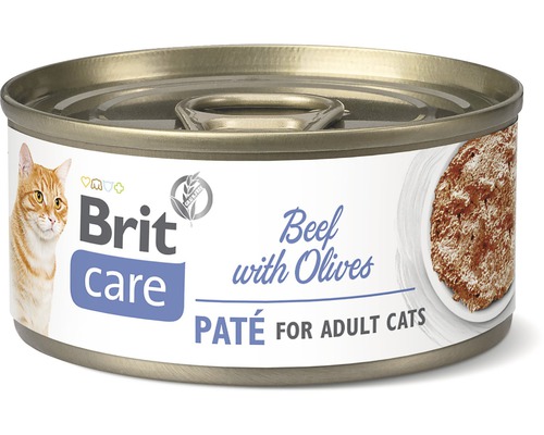 Konzerva pre mačky Brit Care Paté Beef with Olives 70 g