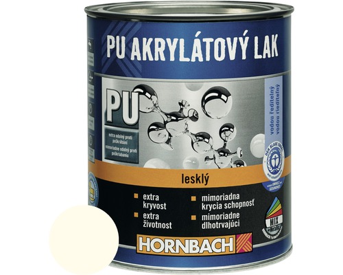 PU akrylátový lak na vodnej báze Hornbach krémová lesklý 750 ml