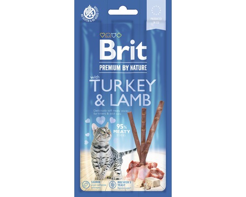 Maškrty pre mačky Brit Premium by Nature Turkey&Lamb 3 ks-0