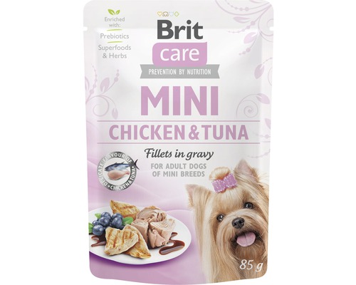 Kapsička pre psov Brit Care Mini Chicken & Tuna filety v šťave 85 g-0