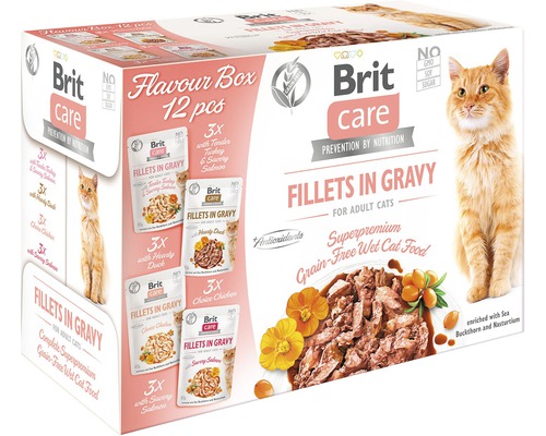 Kapsička pre mačky Brit Care Multipack Gravy 12x85 g
