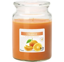 Oranžová vonná sviečka v pohári