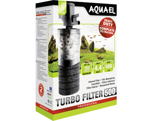 Vnútorný filter Aquael Turbo Filter 500 v krabici pre akváriá do 150 litrov