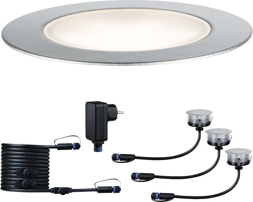 LED vstavané vonkajšie svietidlo Paulmann 93692 Plug and Shine Floor 3x1W 3000K základná sada