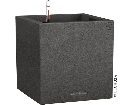 Štvorcový kvetináč s ukazovateľom hladiny vody