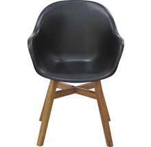 Čierna škrupinová stolička s drevenými nohami