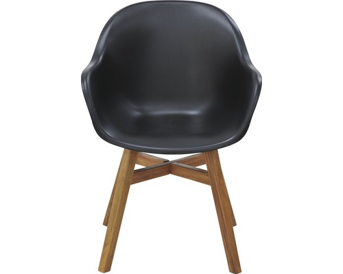 Čierna škrupinová stolička s drevenými nohami