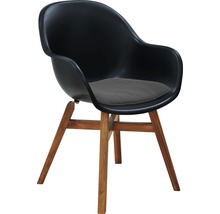 Kreslo s podrúčkami s podsedákom a drevenými nohami