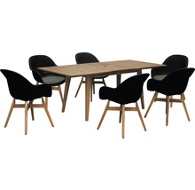 Záhradný stôl so šiestimi stoličkami pre vonkajšie použitie