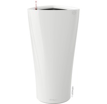 Biely kvetináč s ukazovateľom hladiny vody