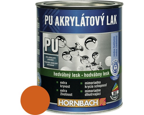 PU akrylátový lak na vodnej báze Hornbach indesit oranžová hodvábny lesk 750 ml