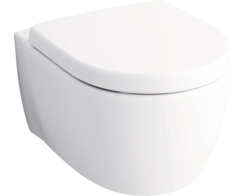 Závesné hlboké splachovacie WC s uzavretým splachovacím okrajom a záchodovou doskou