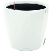 Biely kvetináč s ukazovateľom hladiny vody pre vnútorné použitie