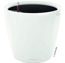 Biely kvetináč s ukazovateľom hladiny vody