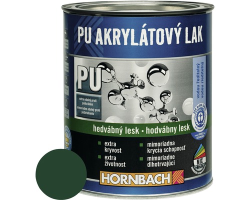 PU akrylátový lak na vodnej báze Hornbach  machovo zelená hodvábny lesk 375 ml