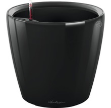 Čierny kvetináč s ukazovateľom hladiny vody