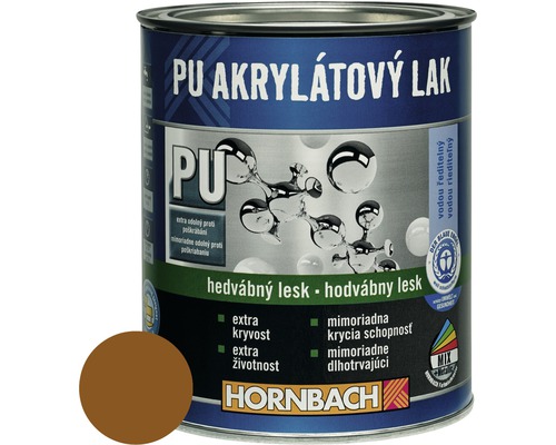 PU akrylátový lak na vodnej báze Hornbach ílová hnedá hodvábny lesk 375 ml-0