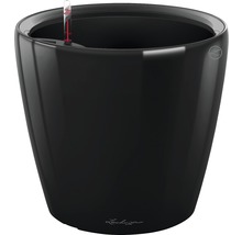 Čierny kvetináč s ukazovateľom hladiny vody