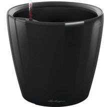 Čierny kvetináč s ukazovateľom hladiny vody