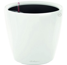 Biely kvetináč so zavlažovacím systémom