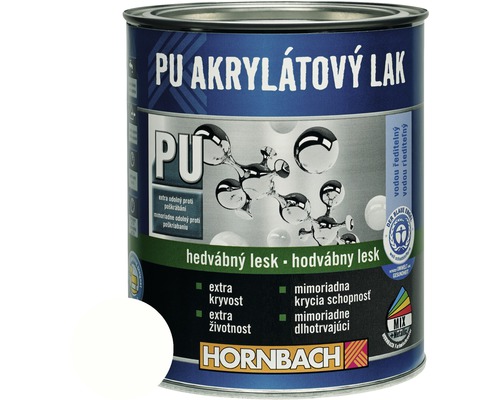 PU akrylátový lak na vodnej báze Hornbach ľadovo biela hodvábny lesk 750 ml-0