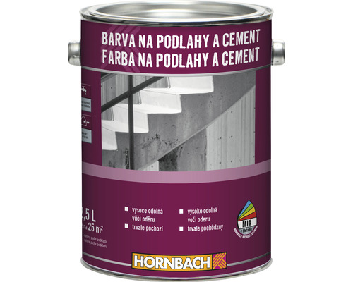 Farba na podlahy a cement HORNBACH 2,5 l RAL 7001 strieborno-sivá