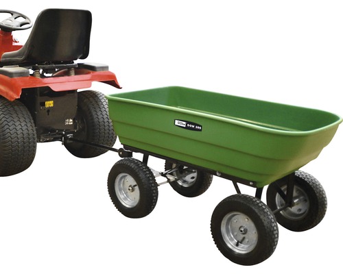 Záhradný traktor s pripojeným prívesom