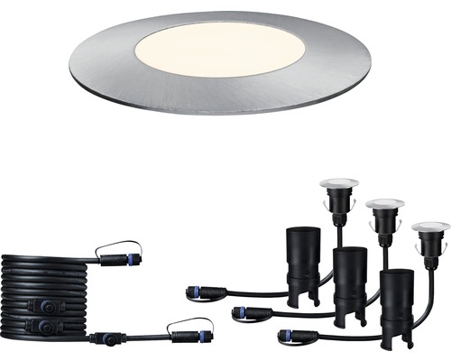 LED vstavané vonkajšie svietidlo Paulmann 93949 Plug & Shine Mini IP65 3x2,5W 3x95lm 3000K nerezová oceľ