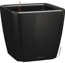 Čierny, štvorcový kvetináč s ukazovateľom hladiny vody