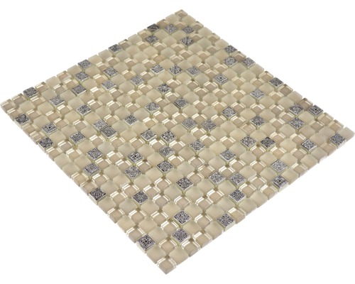 Mozaiková dlaždica zo skla a prírodného kameňa