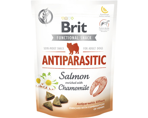 Maškrta pre psov Brit Care Dog Functional Snack Antiparasitic Salmon 150 g