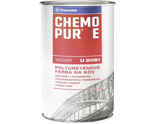Vrchná farba U 2081 Chemopur E polyuretánová dvojzložková farba 0,8l hliníková 9110