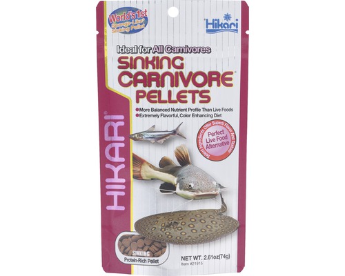 Krmivo pre ryby Hikari Sinking Carnivore Pellets 74 g Hikari Carnivore Pelety krmivo pre mäsožravé ryby