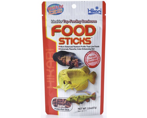 Granulované krmivo pre ryby Hikari Food Sticks 57 g Kŕmne tyčinky Hikari pre mäsožravé ryby v balení